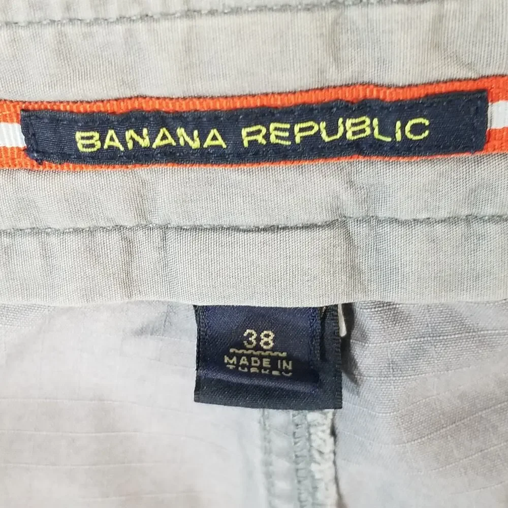 Banana Republic cargo hiking shorts mens 38x11 gray cotton ripstop outdoor urban